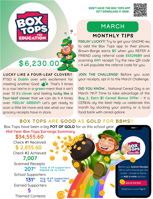 March Box Tops Newsletter